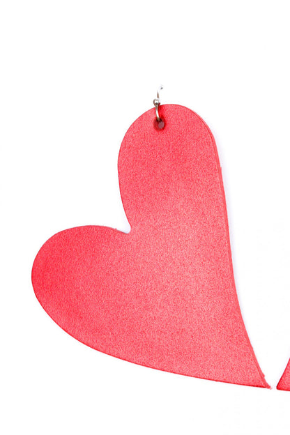 Cercei inima - Rosu sidefat