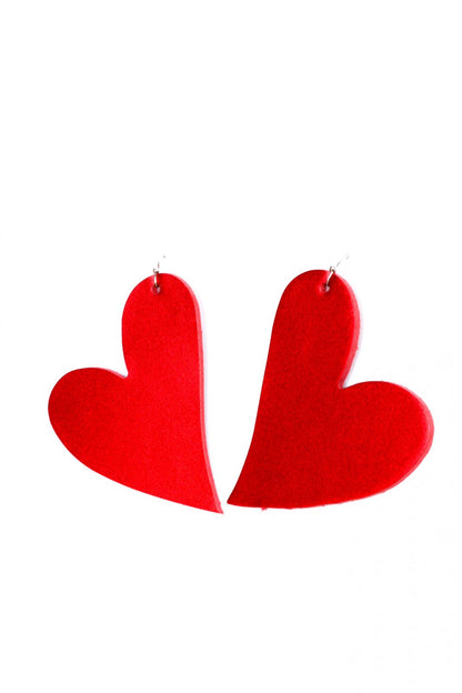 Cercei inima - Rosu sidefat