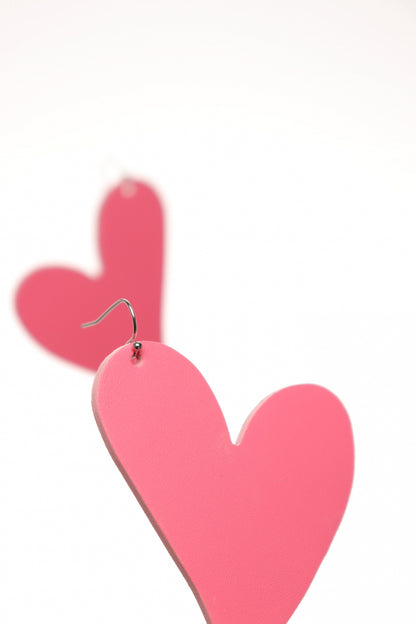 Cercei inima - Roz coral