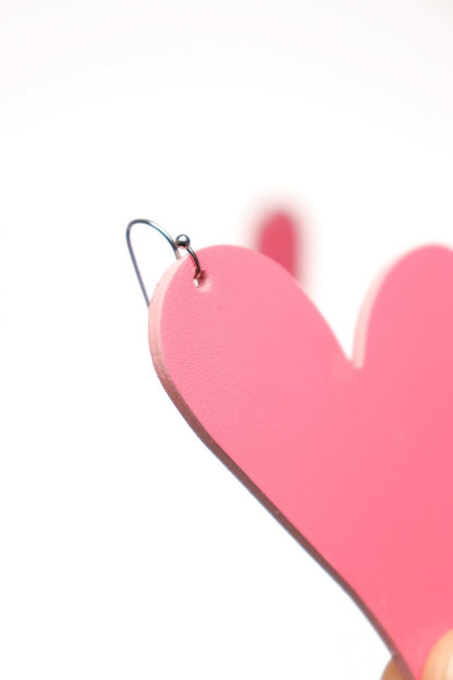 Cercei inima - Roz coral