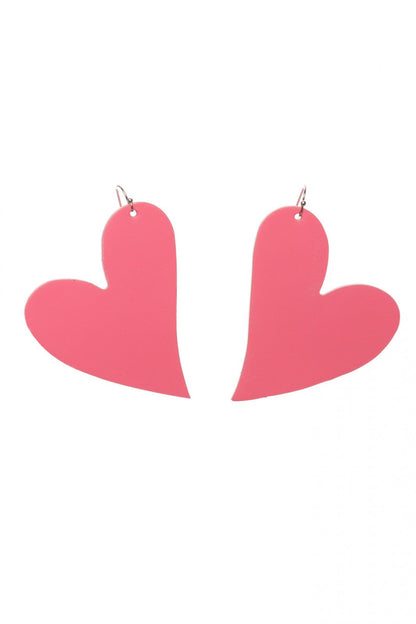 Cercei inima - Roz coral