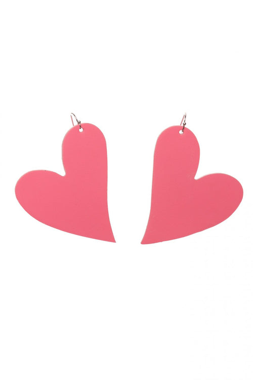 Cercei inima - Roz coral