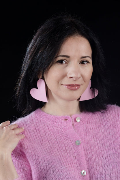 Cercei inima - Roz pal