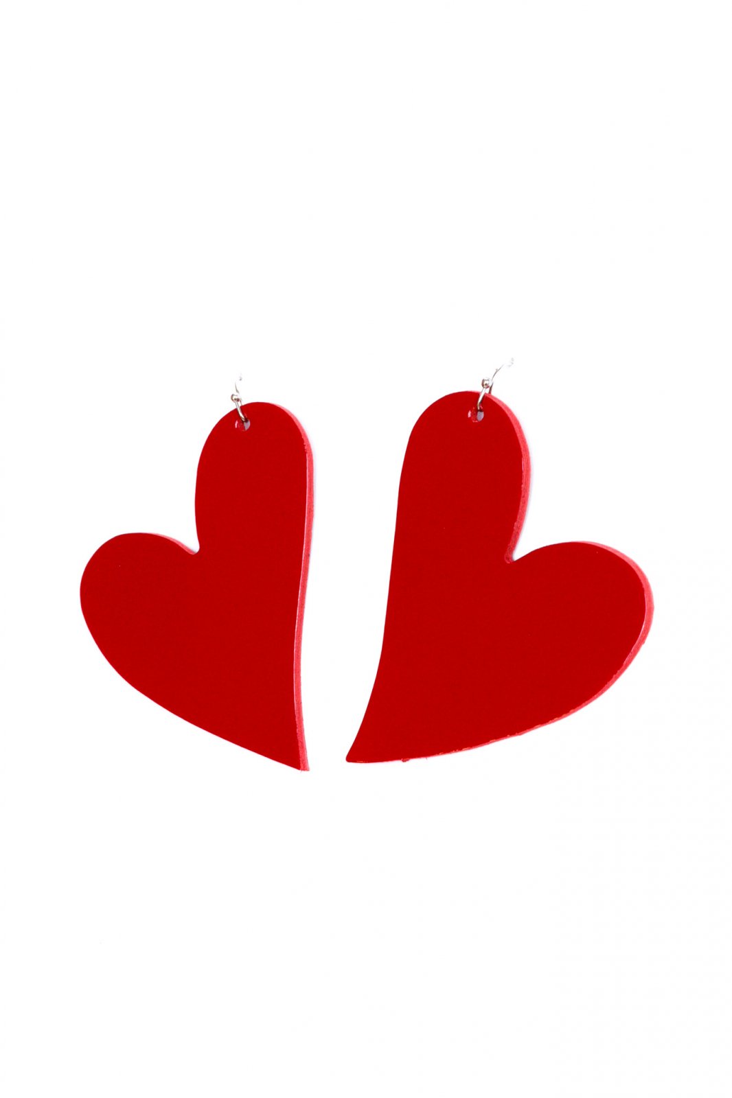 Heart earrings - Red patent leather