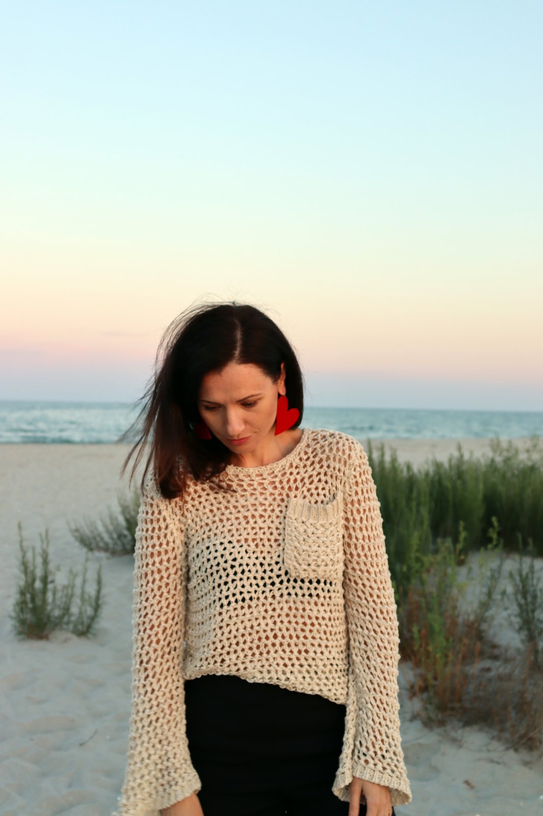 Heart earrings - Red patent leather