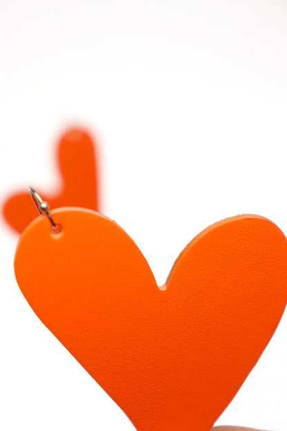 Cercei inima - Portocaliu