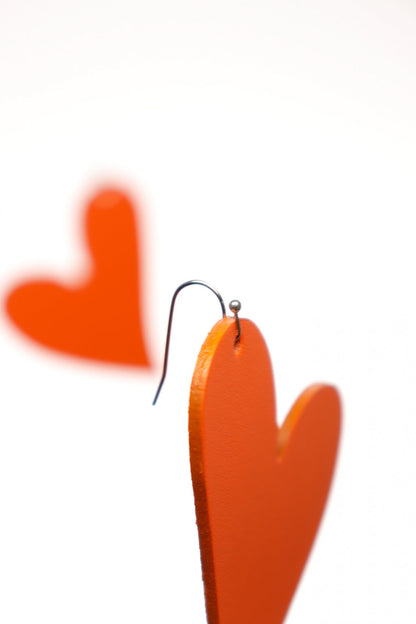 Cercei inima - Portocaliu