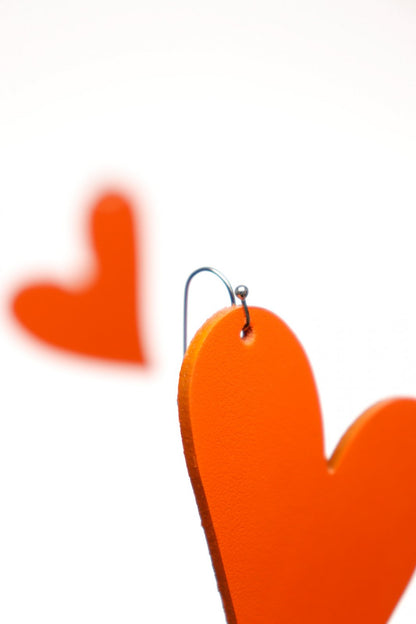 Cercei inima - Portocaliu