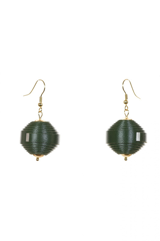 Cercei Leatherbonbon - Verde padure