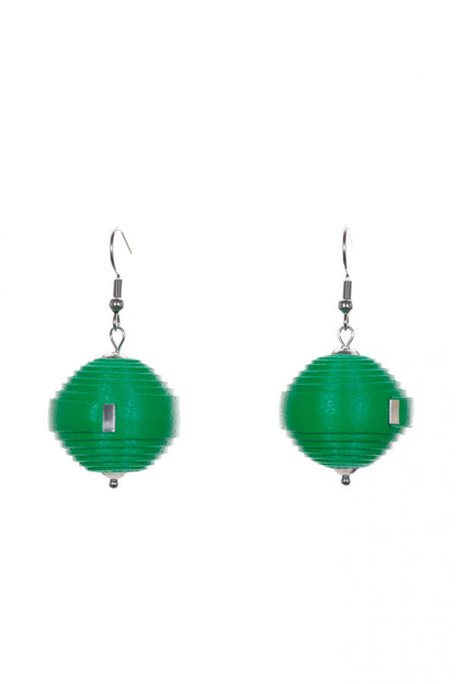 Cercei Leatherbonbon - Verde iarba