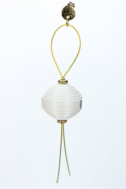 Cercei Leatherbonbon Plutitor - Alb sidefat