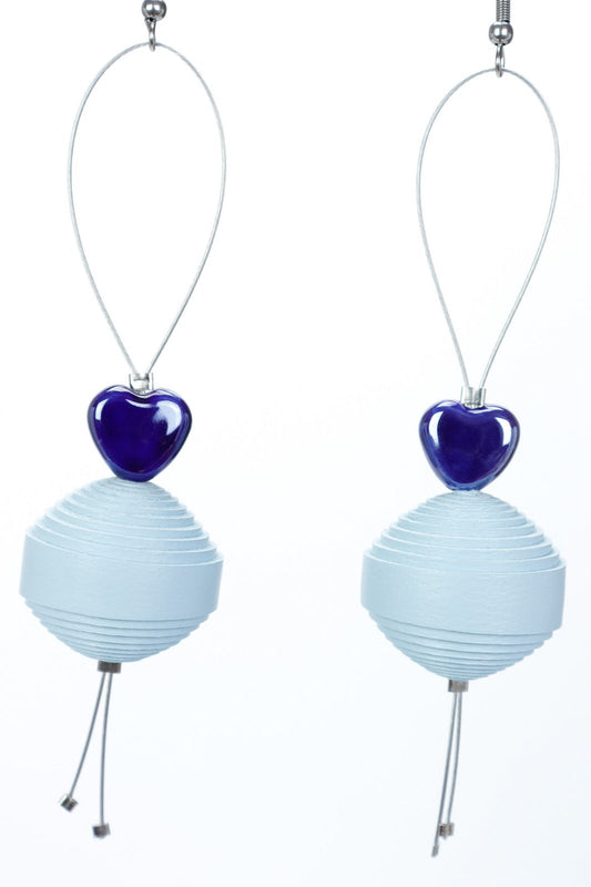 Leatherbonbon Floating Earrings - Blue