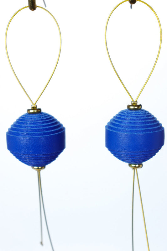 Leatherbonbon Floating Earrings - Royal blue
