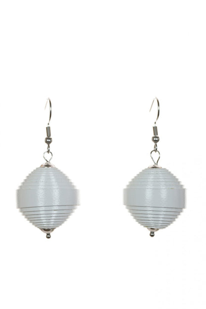 Cercei Leatherbonbon - Alb perlat