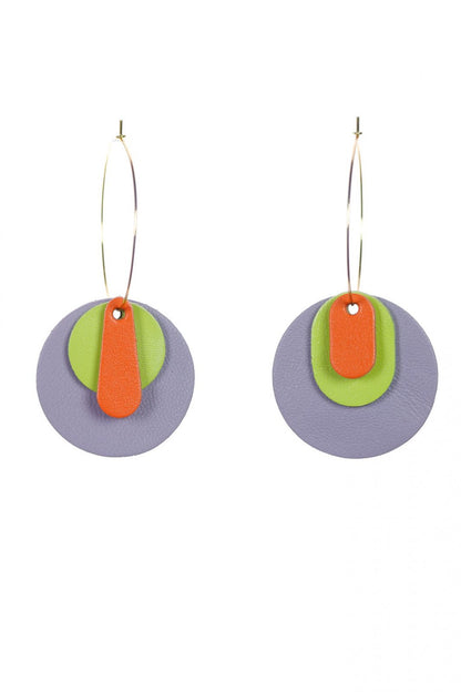 Cercei Mix&Match - Lila + Verde lime + Portocaliu