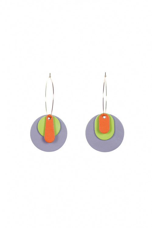 Cercei Mix&Match - Lila + Verde lime + Portocaliu