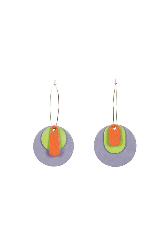 Cercei Mix&Match - Lila + Verde lime + Portocaliu
