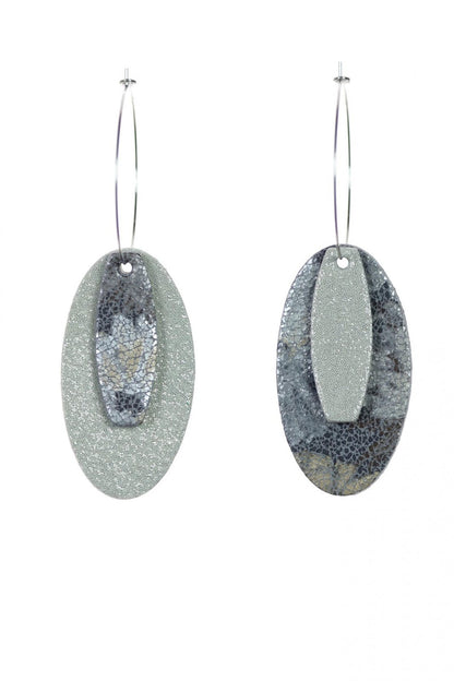 Cercei Mix&Match - Snake print + Gri cu sclipici