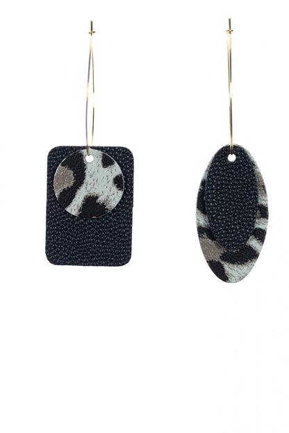 Cercei Mix&Match - Negru + Animal Print
