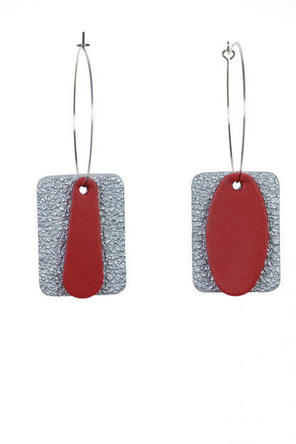 Cercei Mix&Match - Rosu + Argintiu