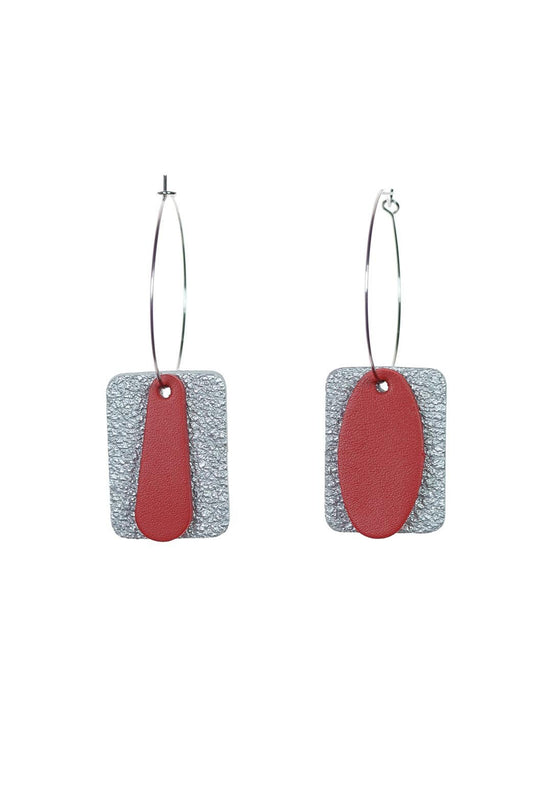 Cercei Mix&Match - Rosu + Argintiu