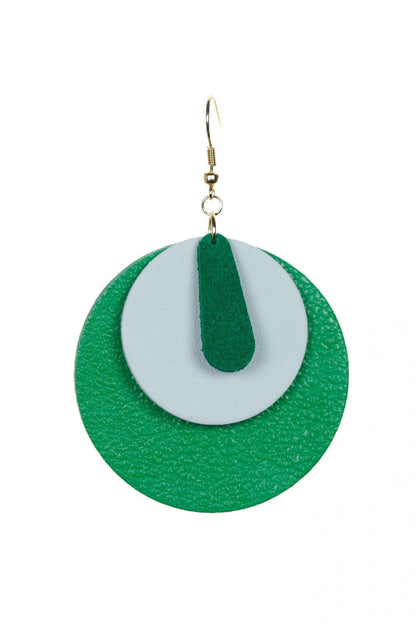 Cercei geometrici - Verde + Alb