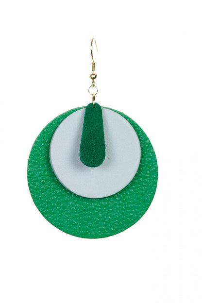 Cercei geometrici - Verde + Alb