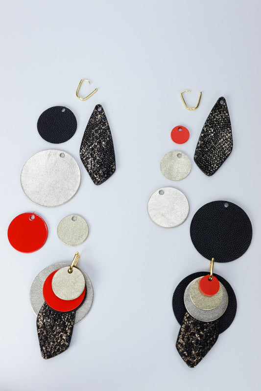 Mix&amp;Match Earrings - Urban Glam - 925 Silver Gold Plated