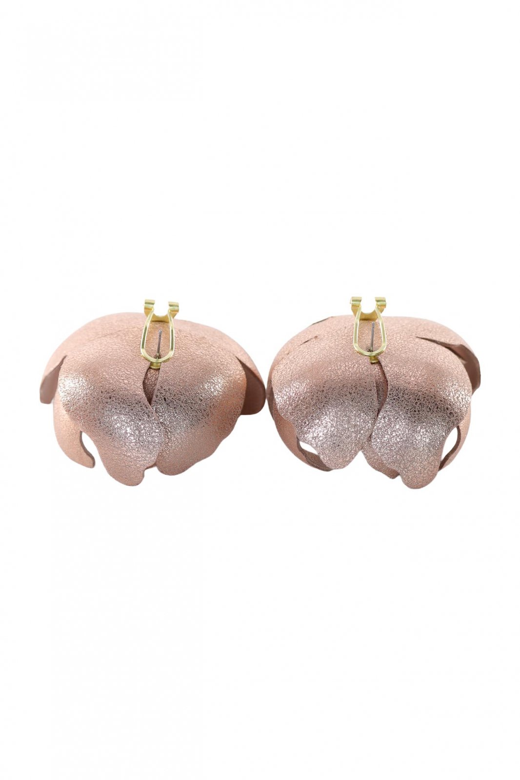 Cercei Soapte la ureche - Rose metalic + Nude