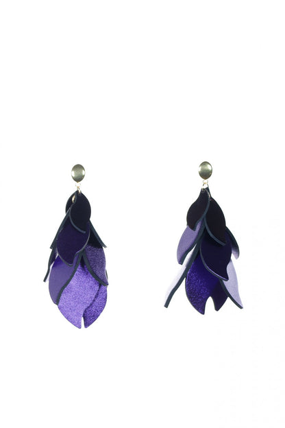 Cercei petale - Violet metalic
