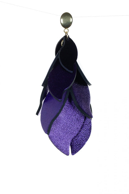 Cercei petale - Violet metalic