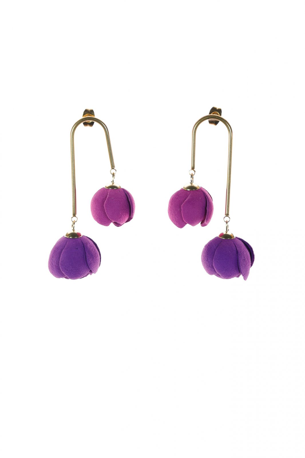 Cercei din piele - Mov + Violet