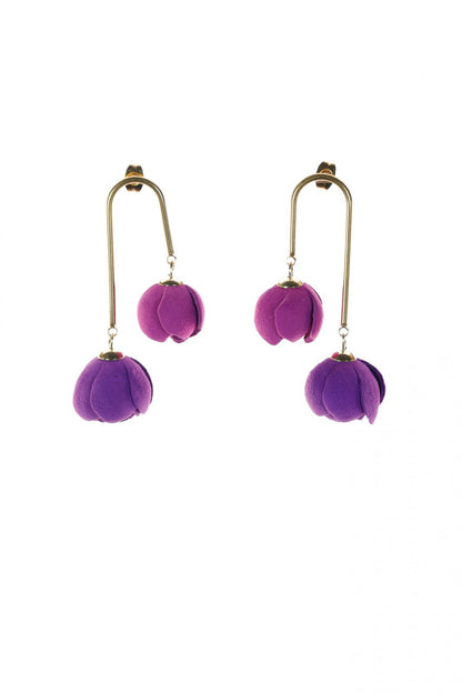 Cercei din piele - Mov + Violet