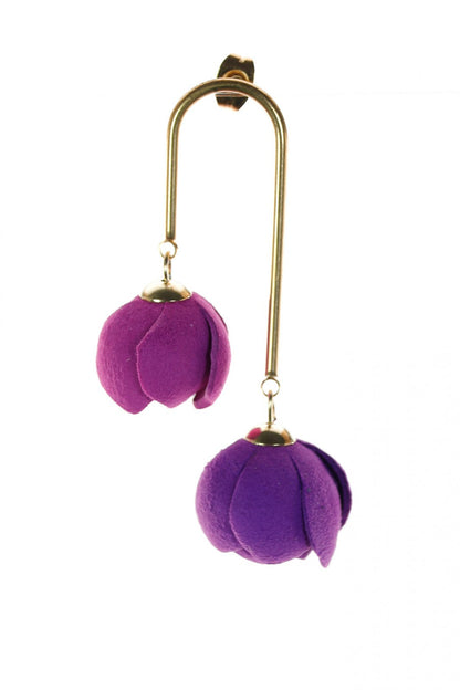 Cercei din piele - Mov + Violet