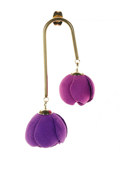 Cercei din piele - Mov + Violet