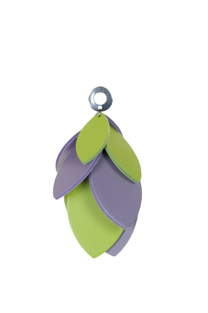 Cercei petale - Verde + Lila