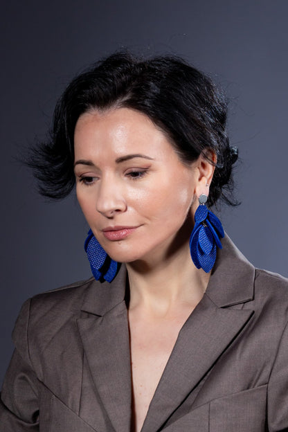 Cercei petale - Albastru electric