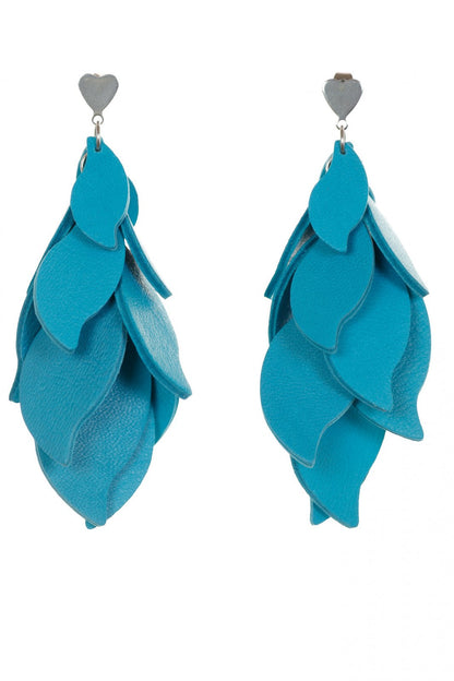 Cercei petale - Turcoaz
