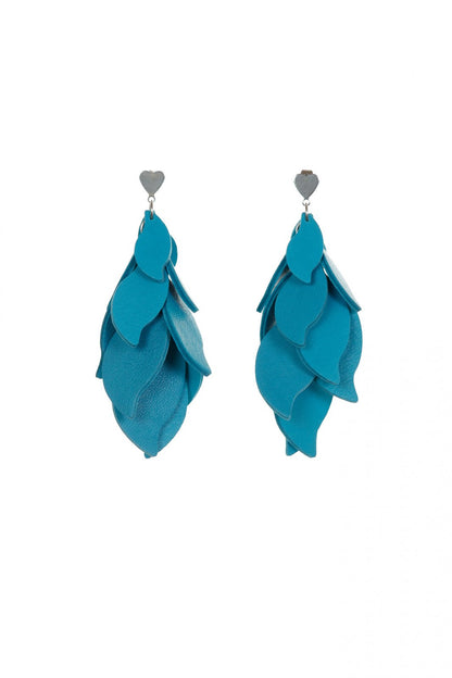 Cercei petale - Turcoaz
