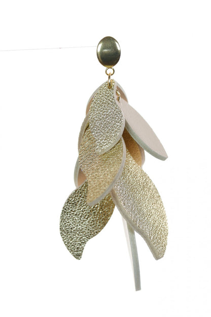 Cercei petale - Auriu + Nude