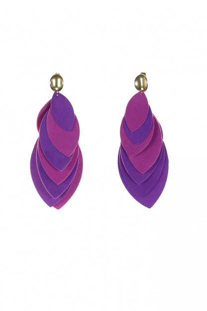 Cercei petale - Mov + Roz