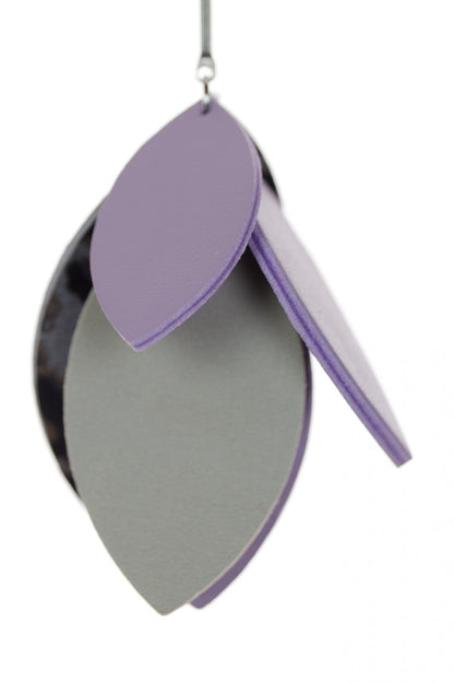 Cercei petale - Animal print + Lila