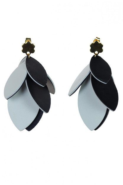 Cercei petale - Negru + Alb