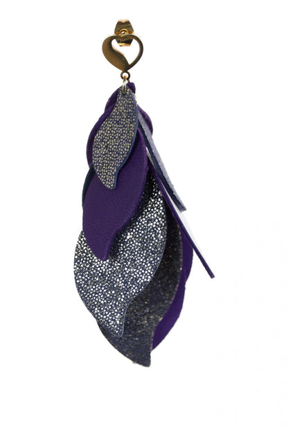 Cercei petale - Violet + Argintiu