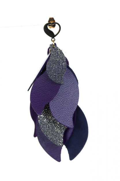 Cercei petale - Violet + Argintiu