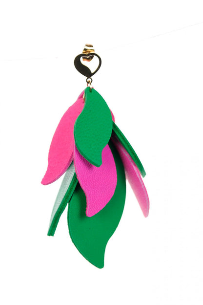 Cercei petale - Roz + Verde