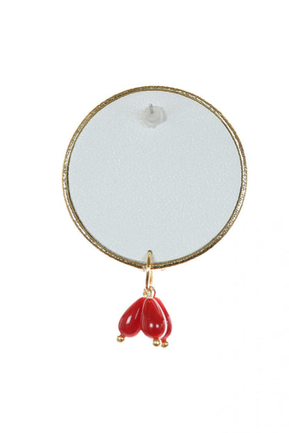 Cercei pictati manual - Coral rosu