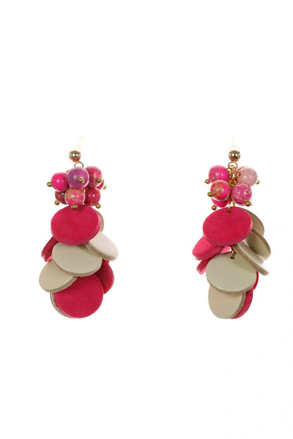 Cercei Cercuri in cascada - Roz + Bej