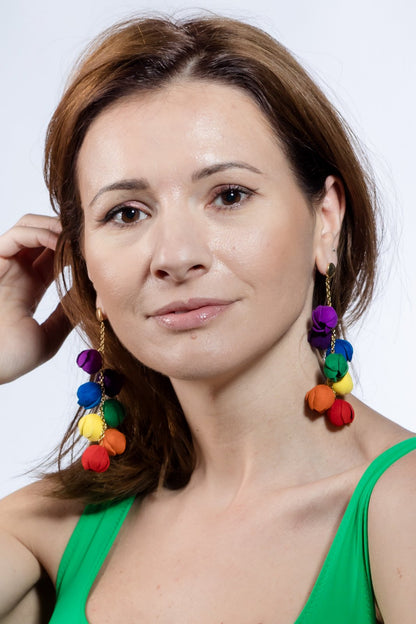 Cercei piele Multicolori