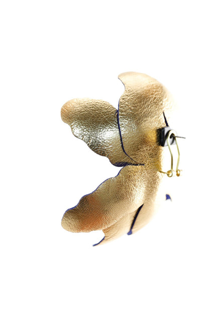 Cercei Soapte la ureche - Albastru electric + Auriu